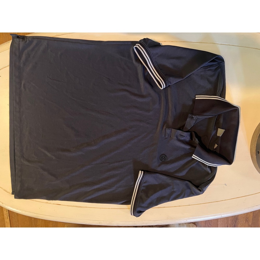 G/FORE Mens Performance Golf Polo Shirt Navy Blue Tipped Collar Size L